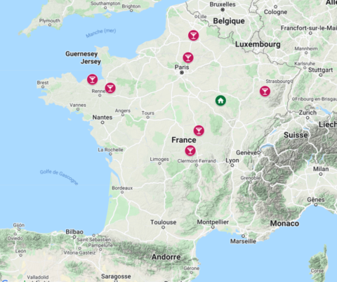 Champagne Coquard - Channes - Carte Dépôts 2023